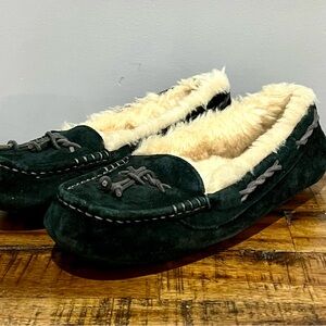 Ugg Brett Cozy Black Suede Slippers